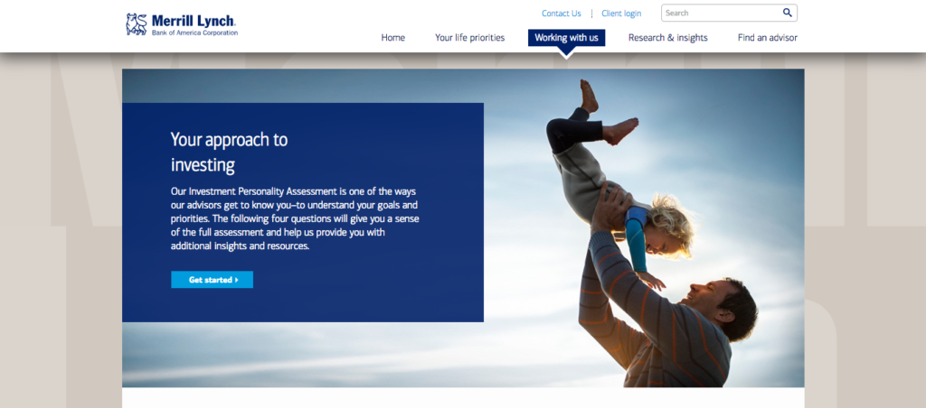 Landing pages for financial services - Merrill Lynch Investment